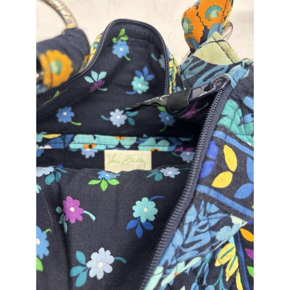 Vtg Vera Bradley Crossbody Hipster Midnight Blues Retired Floral Cotton Travel - Picture 8 of 8